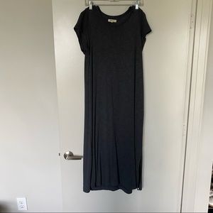 Madewell Midi Charcoal T-Shirt Dress